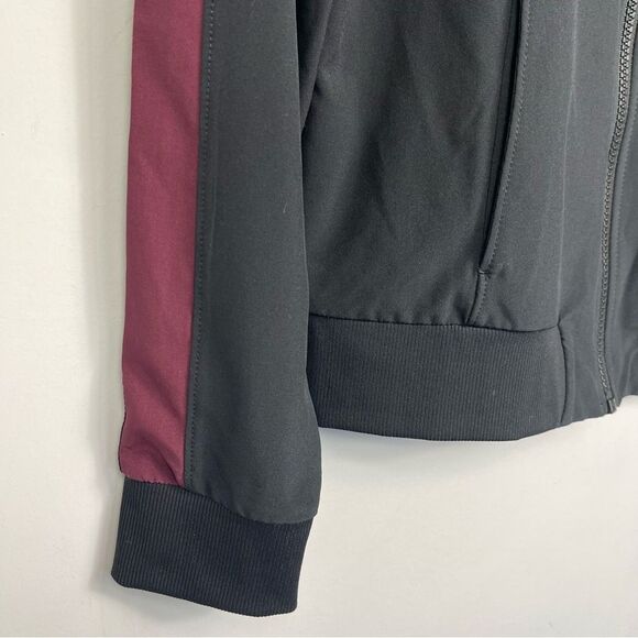 Z by Zella Womens Track Bomber Lightweight Full Zip Jacket Black Burgundy XS - Picture 14 of 16